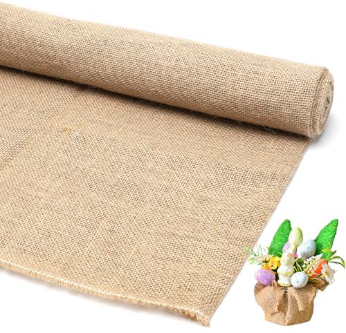 Gohytal 200 x 160 cm Jute Stoff Meterware, Natur Jute Gewebe Jutestoff,Jute-Zuschnitt Stoff zum Nähen Basteln,Natürlicher Stoff Gartenjute Dekostoff für Haus,Garten,Polster Dekorationen,DIY Projekte
