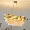 Araña de araña de Cristal de Oro para Comedor Candelera de Oro de 8 Luces Candelería de Comedor sobre Mesa Oval
