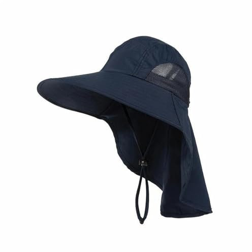 LSNNMU Sonnenhut für Angler Outdoor Sports Jungle Wanderhut Fischerhut Fischerhut Breite Krempe Eimerhut Mit Nackenschutz Schnelltrocknende Sonnenschutzkappe for Männer Zum Fischen(60cm Blue)