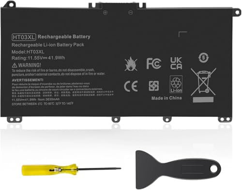 JIMACRO HT03XL Laptop Battery 11.55V 41.9Wh Compatible with HP Pavilion 14-CE, 14-CF, 14-CK, 14-CM, 15-CS, 15-CW, 15-DA, 15-DB, 240 G7, 245 G7, 250 G7, 255 G7, Replacement Battery with l11119-855