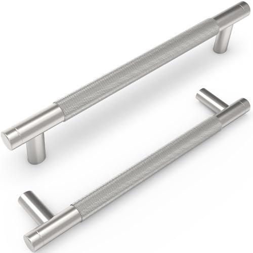 damerin 10 Stück 160mm Lochabstand Gebürsteter Nickel Schrankgriffe, Aluminium Griffe für Küchenschränke & Möbelgriffe für Schubladen