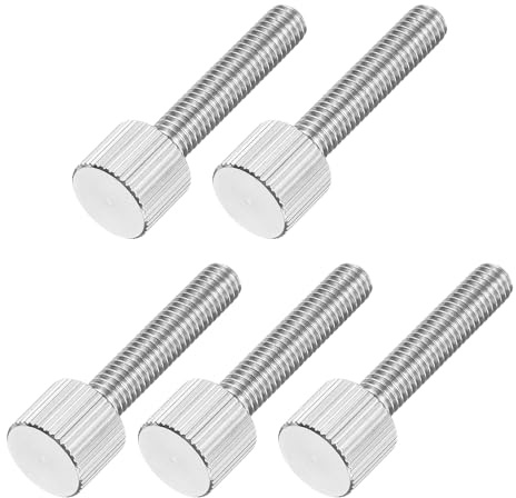 sourcing map 5 viti a testa piatta zigrinate M5 x 25 mm, in acciaio inox 304, a testa piatta, completamente filettate, per casa, elettronica, macchina