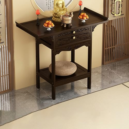 BAYTEWJX Lucky Fortune Buddha-Altarschrank,Buddha-Altar-Regal,Buddhistische Altar-Buddha-Nischen,für Meditation Heimbüro Wohnzimmer.(50x33x100cm)