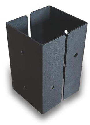 FenceEasy™ Fence Post Extender Brackets – Textured Black Steel Pair for Timber Fence Repairs or Trellis Extensions – 4 Sizes Available – UK Made (Suitable for 6in / 150mm Posts)