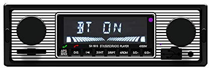 Yctze BT Vintage Car MP3 Player Stéréo USB AUX FM Radio avec Appels Distribution Audio Avancée pour Le Montage de la Voiture