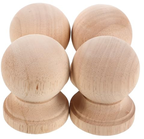 PAMINGONO Holz Baluster Spindeln und Dekorativen Kürbis Details 4 Stück im Eleganten Europäischen Stil mit Römischer Säulenstruktur für Küchenschränke und Selbstgemacht Handwerk
