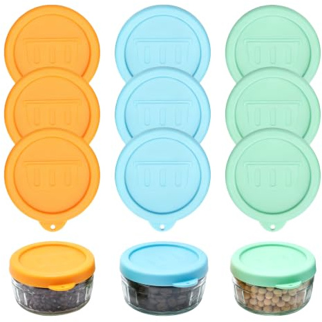 9-Pack Silicone Lids for Gü Pots, Reusable Colorful Covers for Gü Glass Dessert Pots & Gu Jars, Airtight Seal, Dishwasher Safe