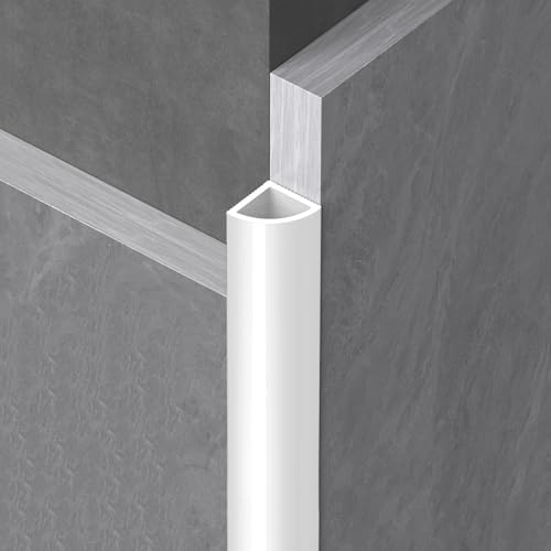 Fliesenprofil Viertelkreis-Leiste, 90 Cm *3 Stück – Aluminium-Bogenleiste Für Außenecken, Für Badezimmer, Büro, Hotel Und Schule(Porcelain White,20x20mm)