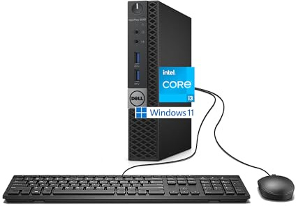 Dell Optiplex 3040 Mini Ordinateur de Bureau, Intel Core i3-6100, 8 Go de RAM, SSD de 256 Go, Clavier américain QWERTY, Wi-FI, Bluetooth, Windows 11 Pro (reconditionné)
