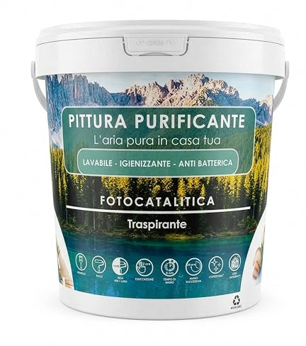 Pittura Antimuffa Fotocatalitica per Interni Lavabile, Trasparente, 4 Kg