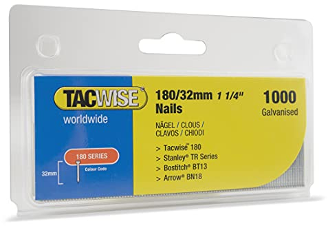 Tacwise 0363 Chiodi Brad Galvanizzati Tipo 18G / 32 mm, Confezione da 1000
