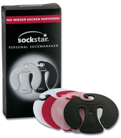 Sockstar Sockenclips Black & White - Family Pack = 20 Clips in 4 Design-Farben