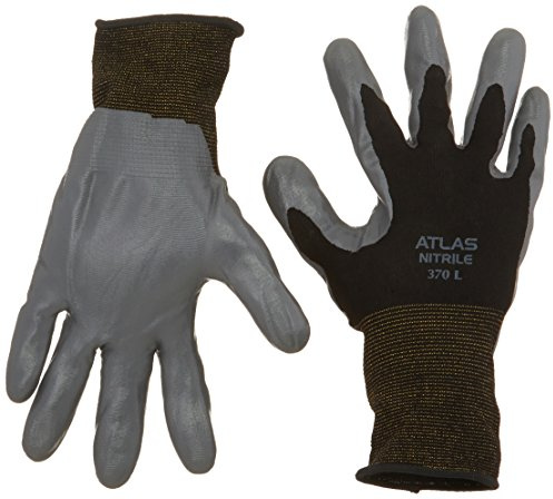 12 Pack - Showa Atlas 370 Black Work Gloves - Large