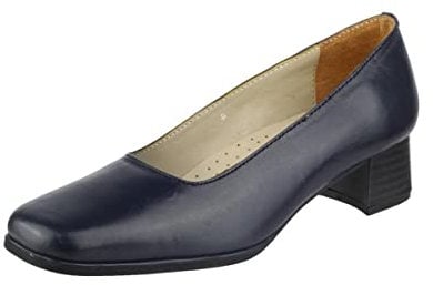 Amblers Walford Ladies Leather Court/Womens Shoes (6 UK) (Navy)
