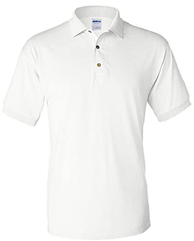 Gildan Adult DryBlend Jersey Short Sleeve Polo Shirt (XL) (White)