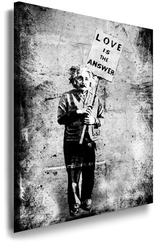 artfactory24 Leinwandbild Banksy Einstein 101x71x2cm
