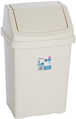 25L Calico Cream Plastic Kitchen Swing Bin Rubbish Waste Bin