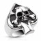 Mianova Herren Ring Edelstahl Massiv Breit Herrenring Männer Biker Rocker Schmuck Silber Poliert Totenkopf Pik Ass Größe 54 (17.2)