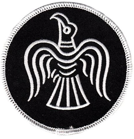 FahnenMax Aufnäher Patch Raven Wikinger Odin weiß