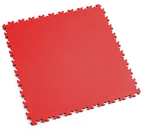 Fortelock PVC Vinyl Bodenfliese | PVC Fliesen Garage | Garagenboden | Werkstattboden | Industry Leder (Hohe Belastbarkeit) 2020 (Rot)