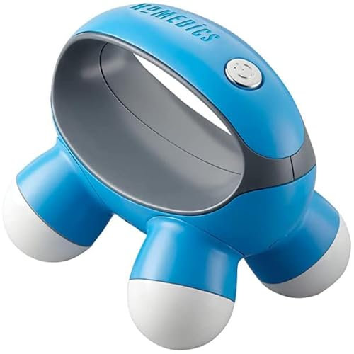 HoMedics Quatro Mini masajeador de mano con empuñadura de mano, funciona con pilas (el color puede variar)