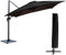 Parasol déporté MOLOKAI carré 3x3m noir avec manivelle. Parasol déporté inclinable, rabattable et rotatif avec housse de protection.
