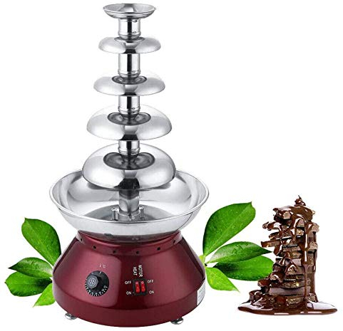 YUEWO Chocolate Fountain 5-Tier 61.3cm Chocolate Fountain Machine 24.2 Inch Chocolate Fondue Fountain 304 Stainless Steel 4kg Capacity for Party Wedding 220V 230W