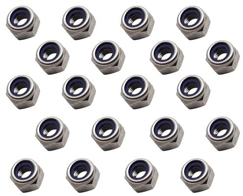 M8 Self-Locking Nuts Marine Grade Lock Style in A4 Stainless Steel 316 – Corrosion Resistant Fasteners (Pack of 20)