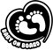 TOTOMO Baby an Bord Aufkleber - lustiges niedliches Sicherheits-Vorsicht-Abziehbild-Zeichen für Autoscheiben und Stoßstangen - Footprint in Heart ALI-038