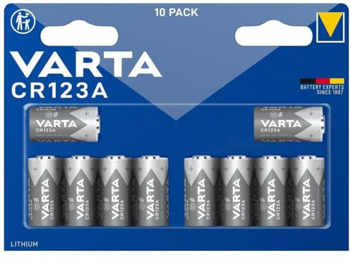 Varta Electronics CR 123 - Batteria per fotocamera CR-123A, al litio, 1430 mAh, 3 V, 10 pezzi