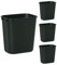 Rubbermaid Commercial Products Small 3.5 Gallon/14 Quart Plastic Trash Can Waste Basket for Bedroom, Bathroom, Office Black 4 Pack (2136355)