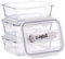 Igluu Meal Prep - Recipientes de vidrio con tapa para cubiertos - Cierre hermético - Control de porciones - Libre de BPA - Apto para microondas, horno y lavavajillas - 1050 ml - Set de 3