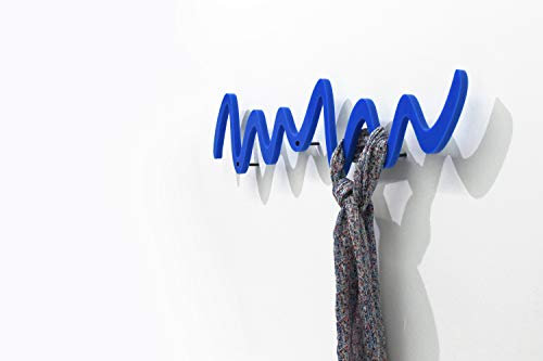 Moderner dekorativer Wandhaken, Blau Zick - Zack, Garderobe - Wandhalterung Acrylregal - Wandhalterung - Deko-Garderobe