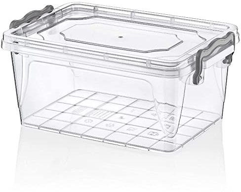 40L/20L/13L/11L/10L/8.5L/6.5L/5L/3.8L Clear Kitchen Pantry Storage Container Fridge Freezer Dishwasher Microwave Safe Food Storage Box Organizer Meal Carrier (5 Litre Rectangular Box)