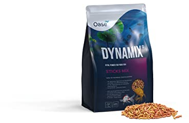 OASE Dynamix Sticks Mix 4 L - Futter für Teichfische für gleichmäßiges Wachstum und schillernde Farben, ideal bei gemischter Haltung von natur- und rotfarbigen Fischen