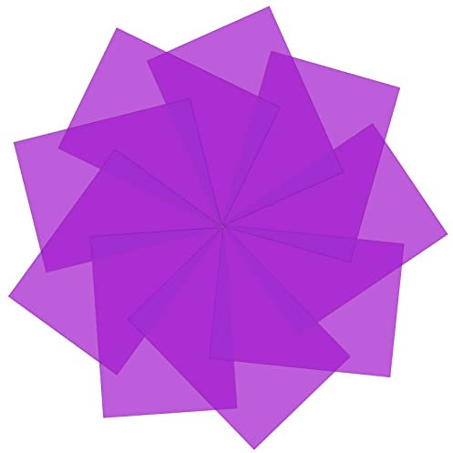 Lystaii 9 st gel ljusfilter färgkorrigering färgade överlägg transparent färgfilm belysning gelfilter plastark korrigering 30 x 20 cm för film, video, foto, scen (lila)