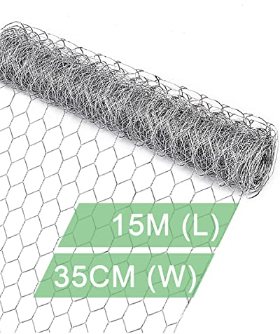 Gartendraht-Netz für Geflügel, 35CM × 15M, Gartenzaun, Tierabsperrung, weicher Hühnerdraht zum Basteln, 2,5 cm Maschendraht, für Geflügel, Haustier/Kaninchen/Hühner