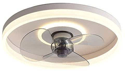 WGTCZY Mini ventilador de techo inteligente silencioso, moderno ventilador de techo regulable de perfil bajo, 3 colores, 6 velocidades, ventilador de techo con luces, ventilador de perfil bajo para