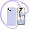 Nupcknn Liquid Silikon Handykette Hülle für iPhone 14 Hülle Necklace(abnehmbar) Hülle mit Kordel zum Umhängen Handy Schutzhülle mit Band(Lila)