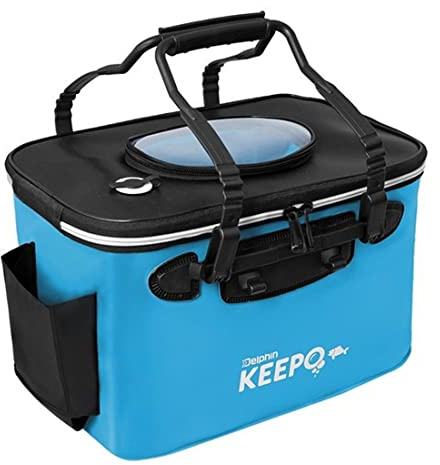 Generic Angeltasche Delphin KEEPO Köderfischeimer Köderfischbehälter 36x25x22cm - 18,5l