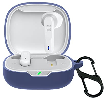 GIOPUEY Funda Compatible con JBL Wave Flex, Ultradelgado Silicona Case Cover, Anti-caída, Portátil - Azul Oscuro