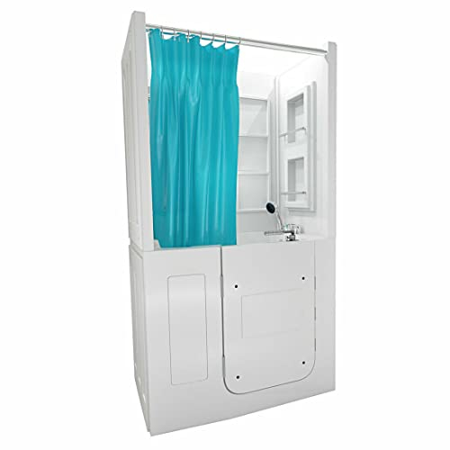 AcquaVapore Senioren Dusche Sitzwanne Duschbadewanne mit Tür Seniorenwanne S08D-C