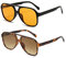 OSAGAMA Vintage Retro Sonnenbrille Gelb Getönte Brille für Damen Herren (Gelb+Leopard Braun)