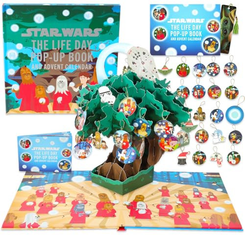 Star Wars 2025 Adventskalender Countdown bis Weihnachten - 25 Tage Adventskalender mit Ornamenten und Pop-Up Buch | Urlaubsset für Kinder, Erwachsene