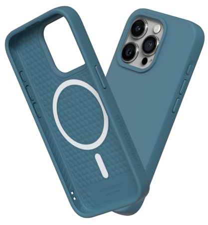RhinoShield Case kompatibel mit [iPhone 15 Pro] | SolidSuit - MagSafe-kompatibel -Stoßdämpfende & schlanke Schutzhülle mit Premium Finish - 3.5 Meter Fallschutz - Ozeanblau