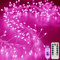 KINGCOO 3M 100LED Luci di Stringa Grappolo con Timer Telecomando,Argento Filo Fuoco d'artificio Fate Catena Luminosa USB Alimentato per Giardino Matrimoni Esterno Interno Festa Natale (Rosa)
