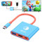 DUEQID Adaptador USB C a HDMI para NS Switch/OLED, Dock 3 en 1 TV Switch Adaptador con Cable HDMI 4K 100 W Tipo C de Carga, Compatible con NS Switch/OLED, Steam Deck, Smartphones, PC (Azul)