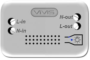VIVIS Funkschalter, erfordert keine Verkabelung oder Batterien. Sicher, sauber und bequem zu installieren, kabellose Steuerung von Licht und anderen elektrischen Geräten (1 Empfänger)