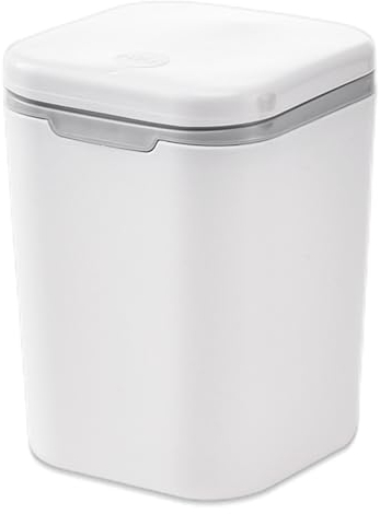 FINEASY Mini Desk Bin, 2L Plastic Tea Bag Bin With Lid, Compact Portable and Removable Small Junk Storage for Living Room, Bedroom, Bathroom, Office Desk