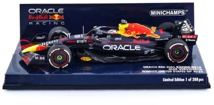 Minichamps 417221901 - Red Bul Racing RB18 Max Verstappen Winner Austin GP World Champion 2022 - maßstab 1/43 - Modellauto
